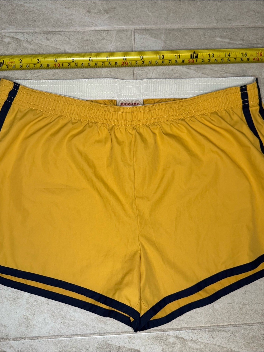 Mossimo Supply Co. Yellow Athletic Shorts with Navy Trim